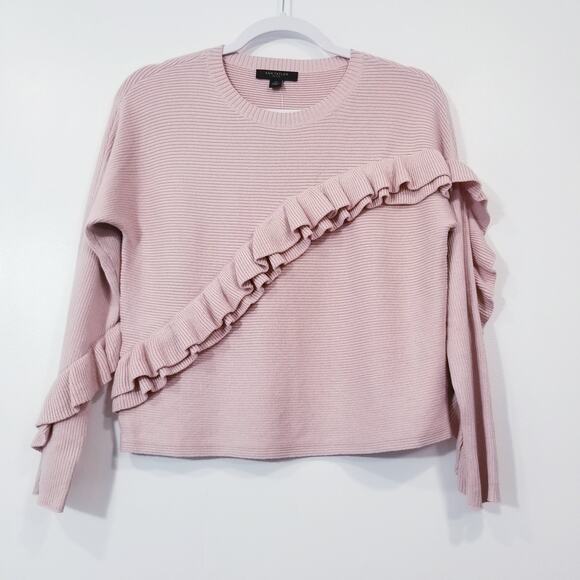 Ann Taylor Ruffle Knit Sweater Blouse - Picture 1 of 10